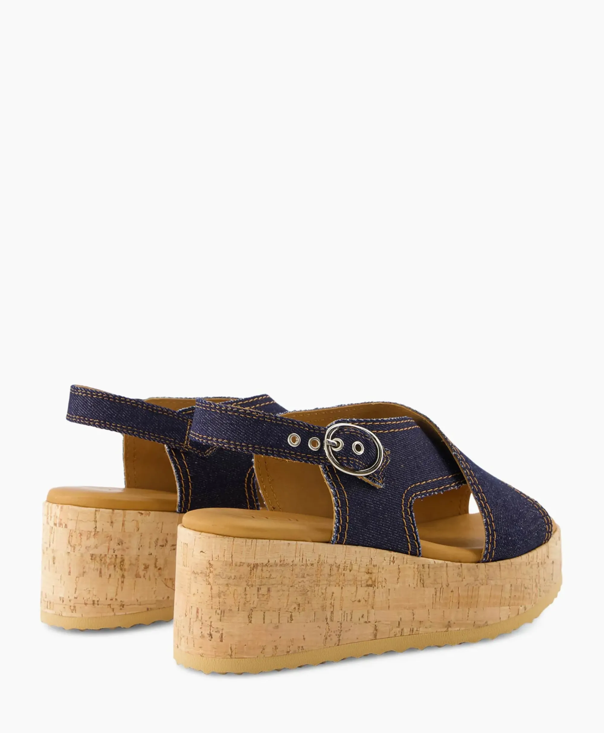 Sandalen^Via Vai Sandaal Met Hak Sissel Capri Blauw
