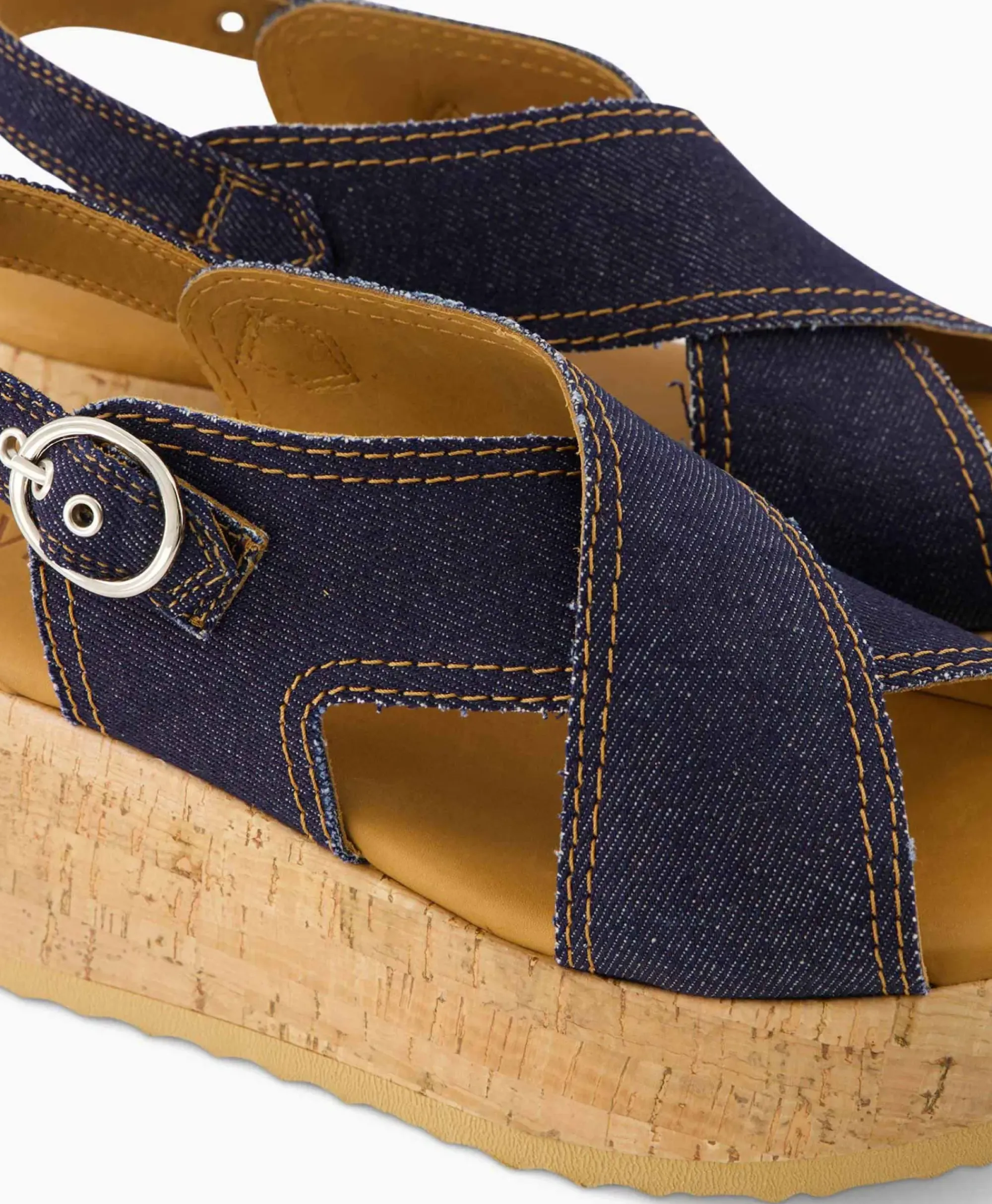 Sandalen^Via Vai Sandaal Met Hak Sissel Capri Blauw