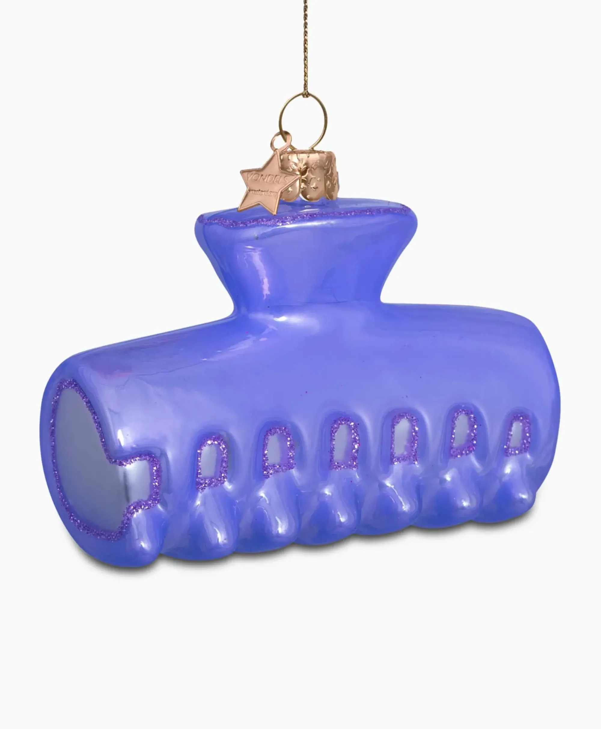 Lifestyle^Vondels Kerstbal Haarklem Paars