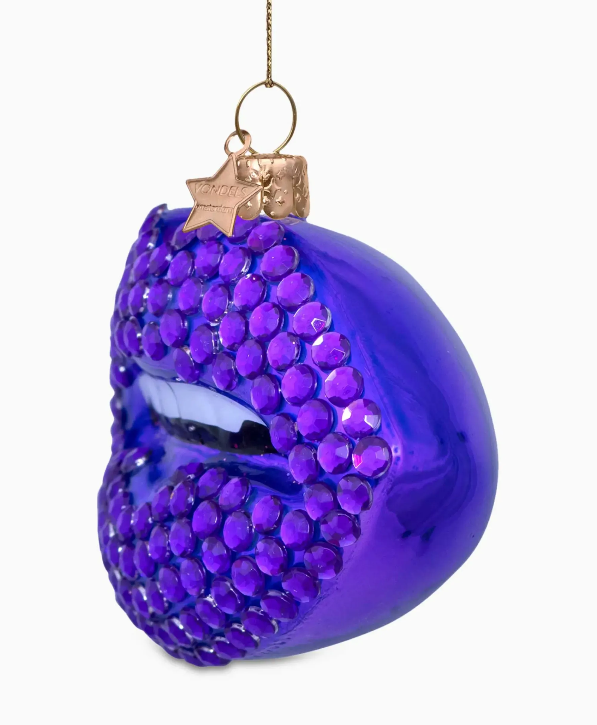 Lifestyle^Vondels Kerstbal Lippen Paars