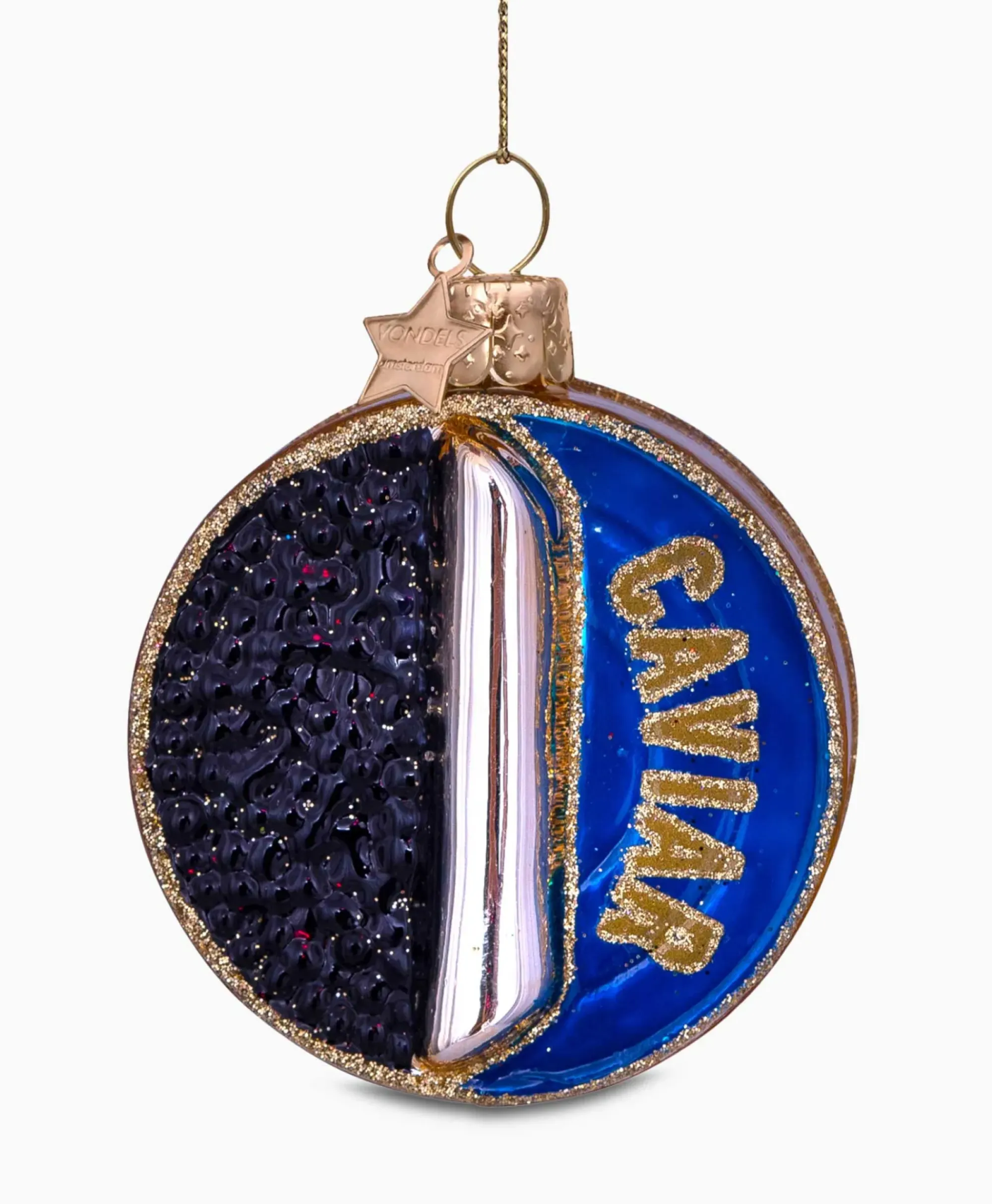 Lifestyle^Vondels Kerstbal Potje Kaviaar Blauw