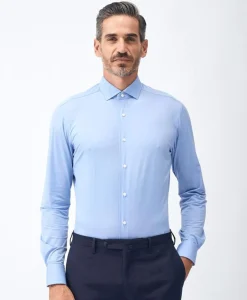 Overhemden^Xacus Active Shirt Blauw Dessin