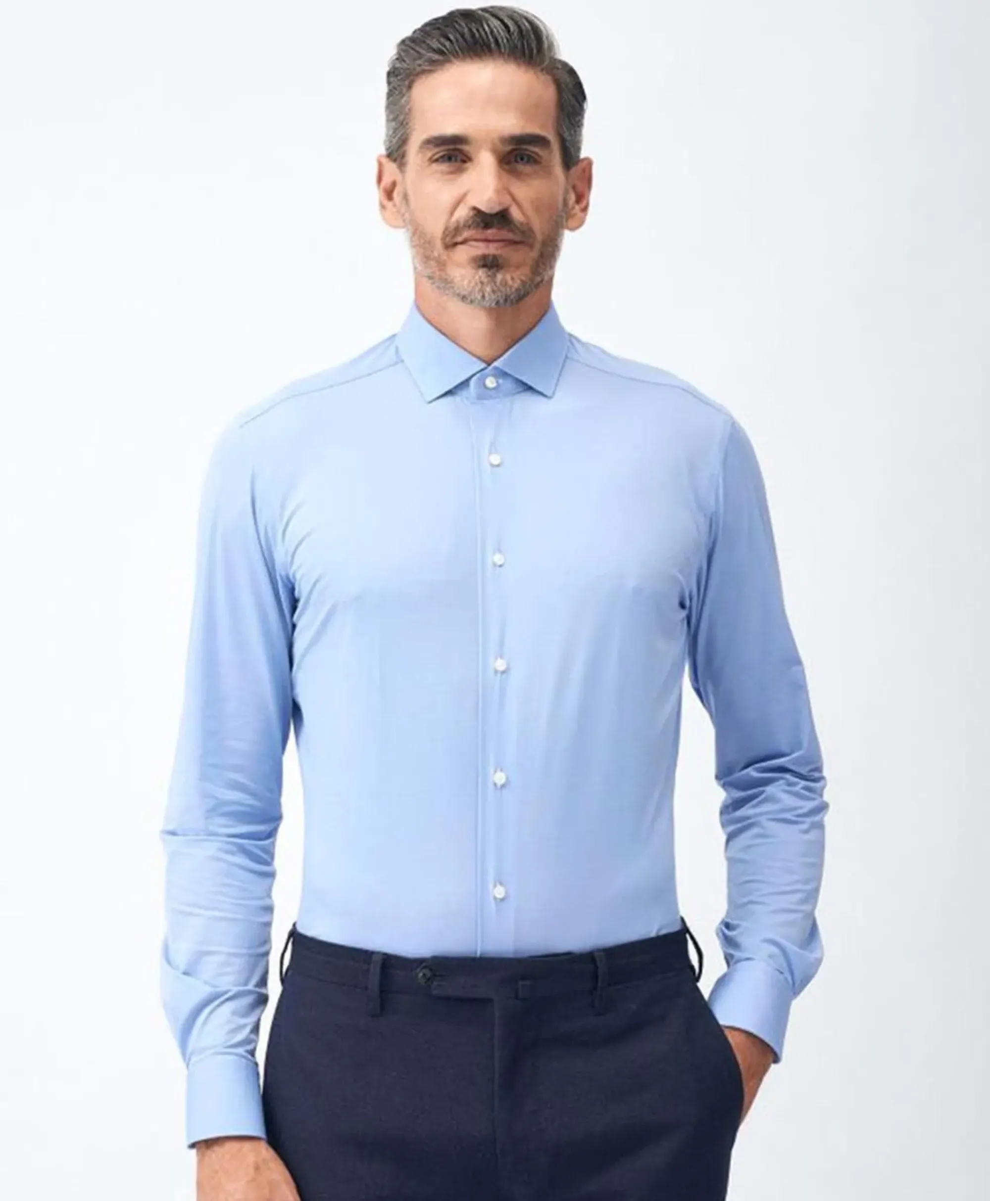 Overhemden^Xacus Active Shirt Blauw Dessin