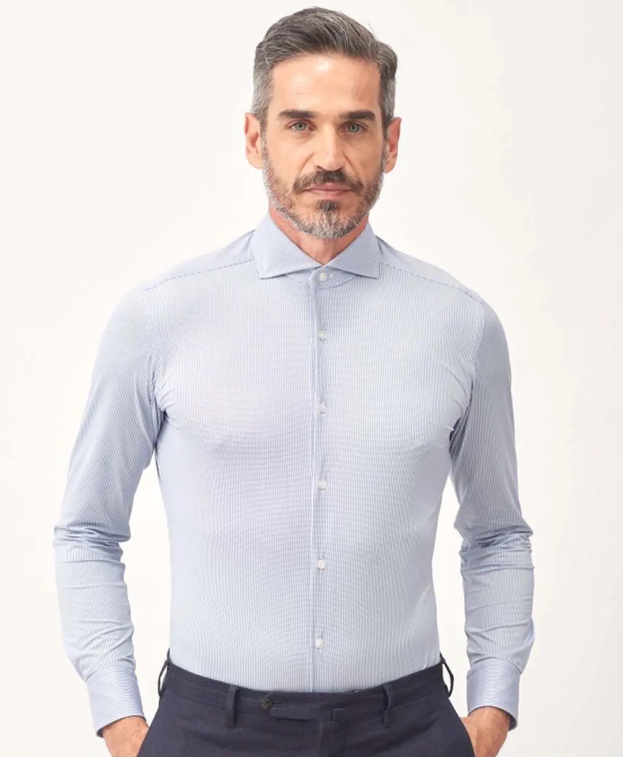 Overhemden^Xacus Active Shirt Midden Blauw