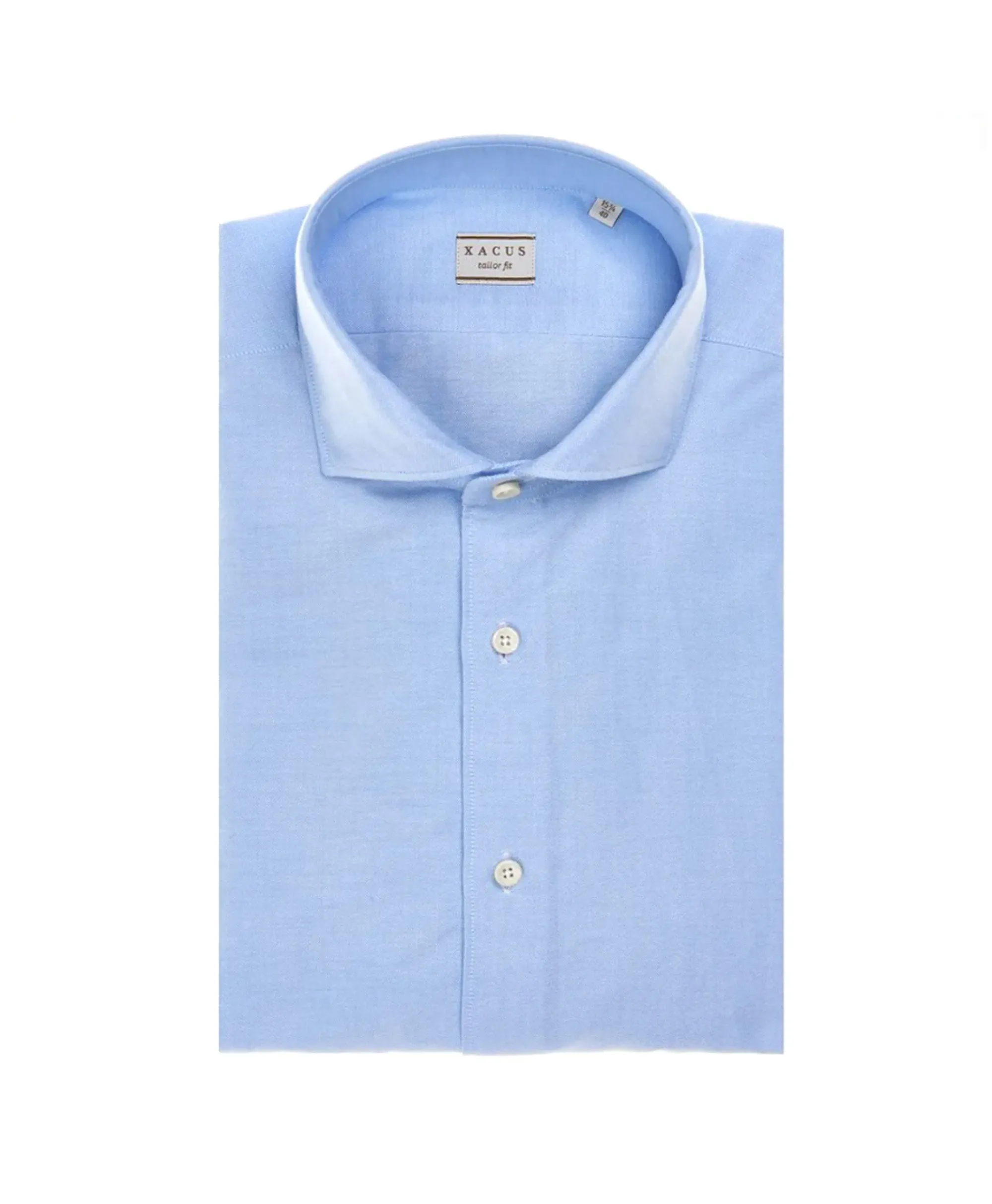 Overhemden^Xacus Tailor Fit Oxford Shirt Licht Blauw