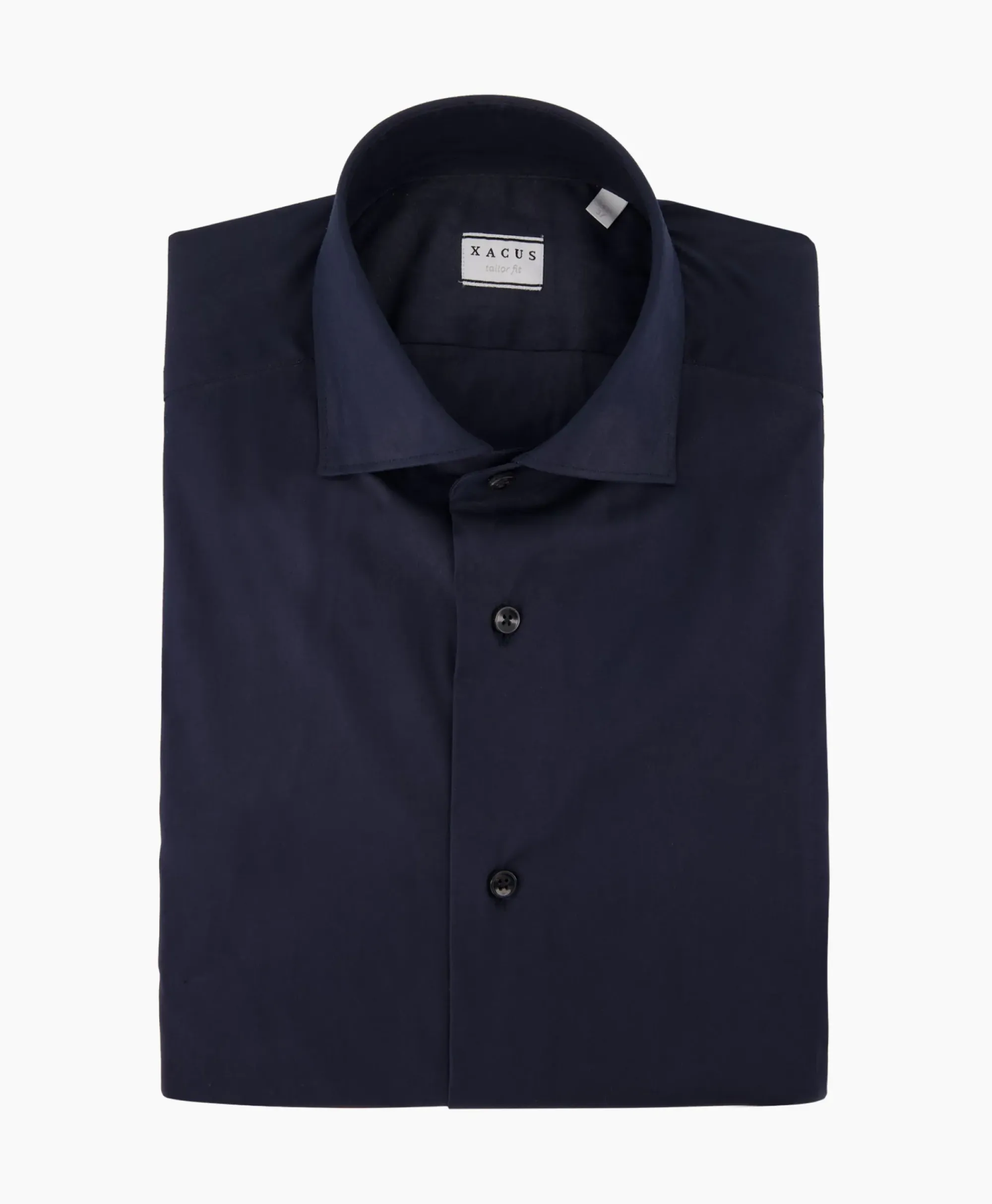 Overhemden^Xacus Tailor Fit Shirt Donker Blauw