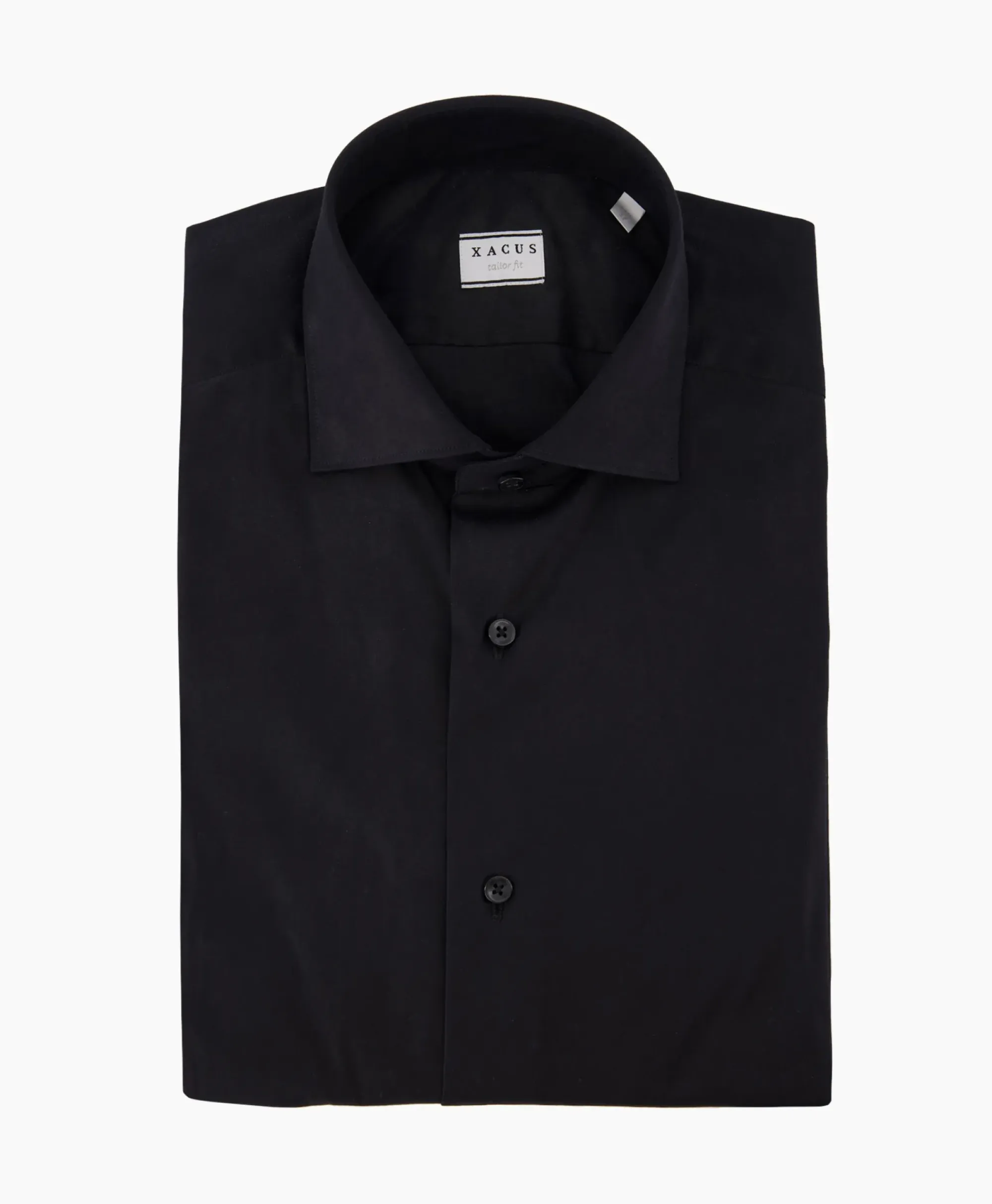 Overhemden^Xacus Tailor Fit Shirt Zwart