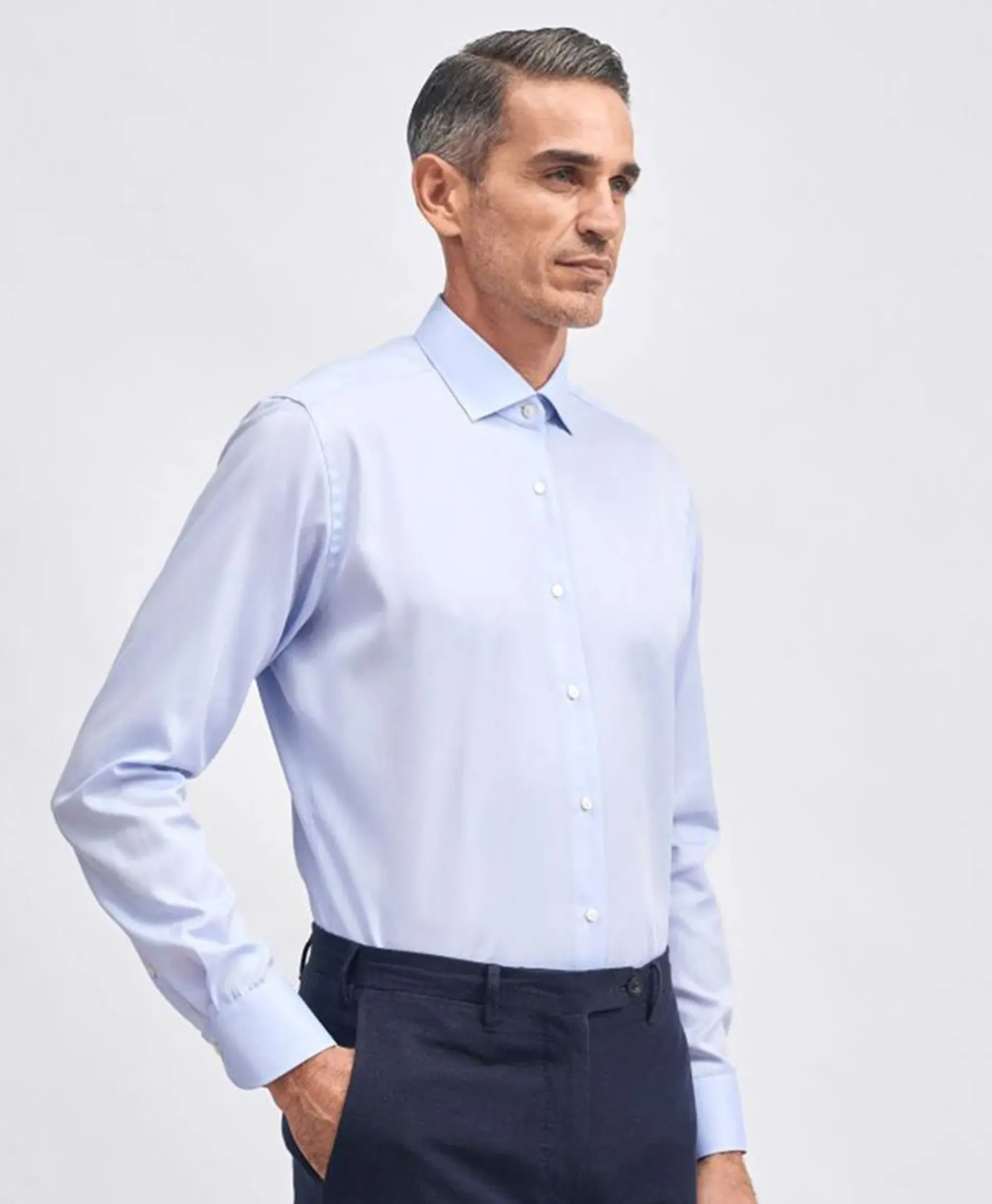 Overhemden^Xacus Travel Shirt Licht Blauw