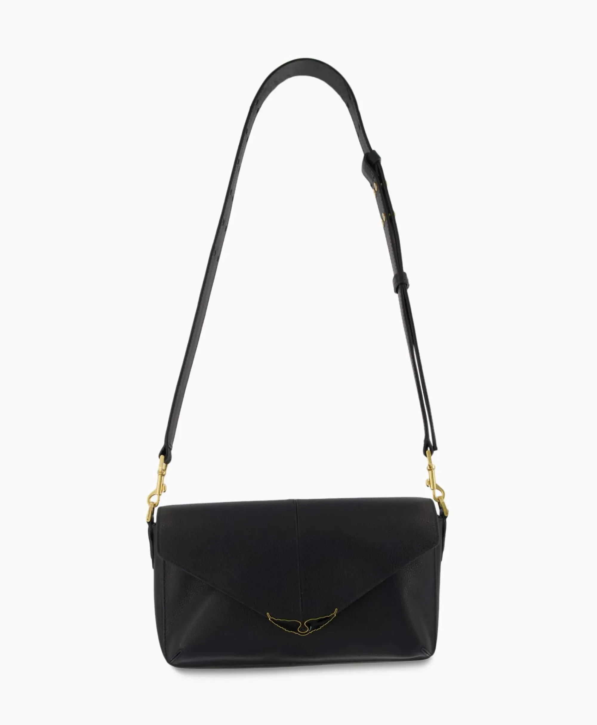 Tassen^Zadig & Voltaire Zadig & Voltaire Crossbody Tas Borderline Daily Grained Leath Zwart