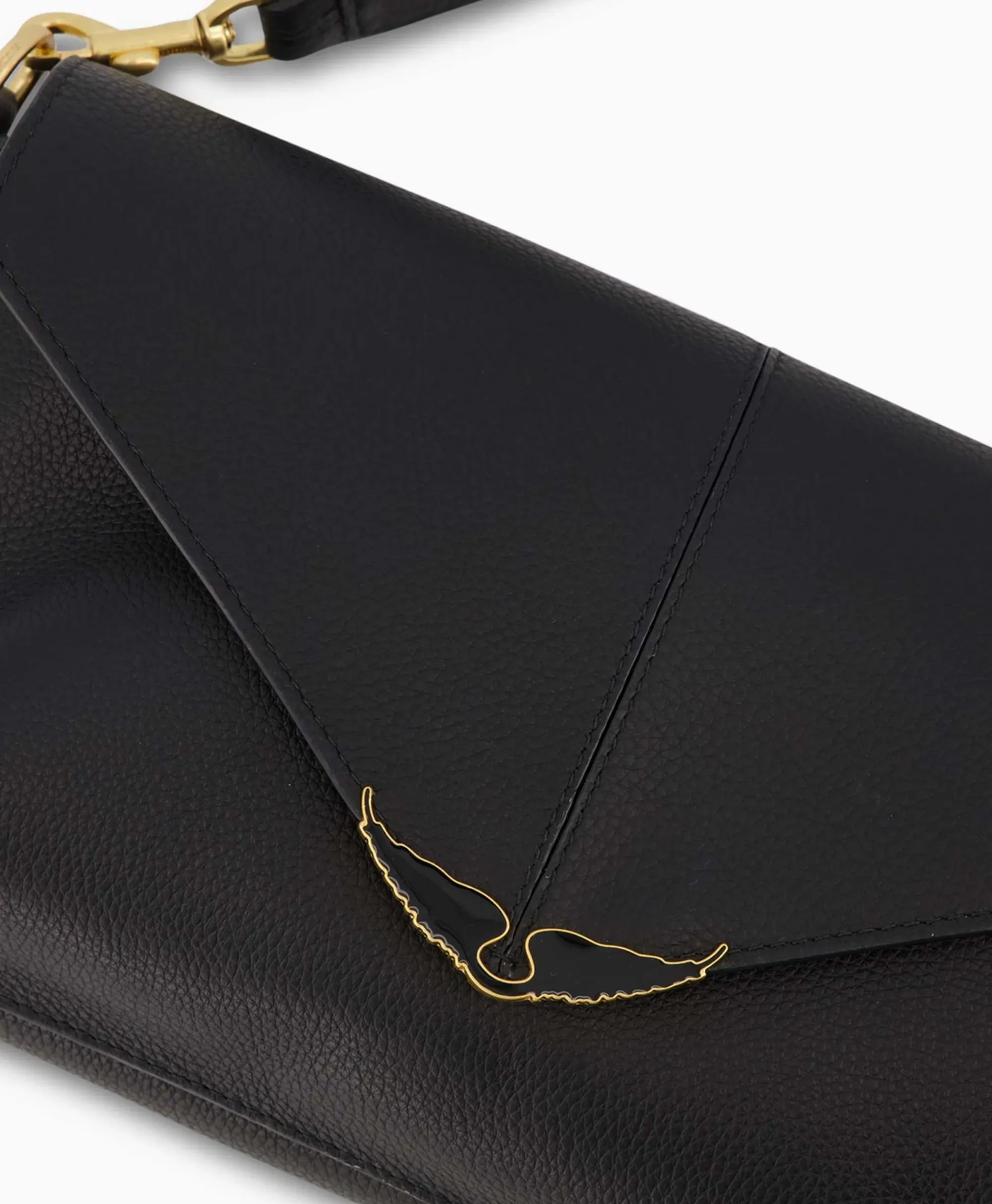 Tassen^Zadig & Voltaire Zadig & Voltaire Crossbody Tas Borderline Daily Grained Leath Zwart