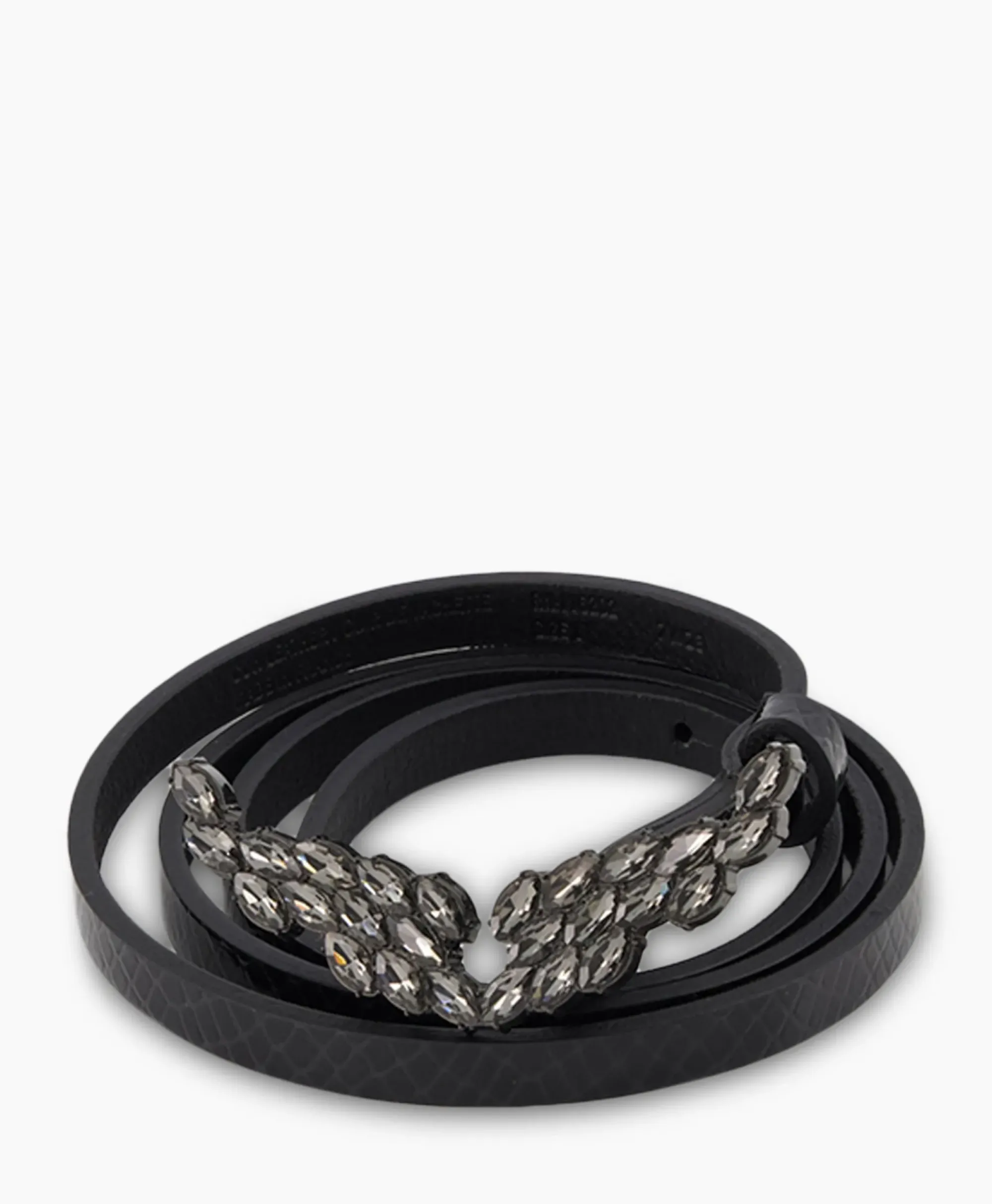 Riemen^Zadig & Voltaire Zadig & Voltaire Riem Rock Glossy Wild + Strass Zwart