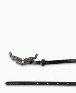 Riemen^Zadig & Voltaire Zadig & Voltaire Riem Rock Glossy Wild + Strass Zwart