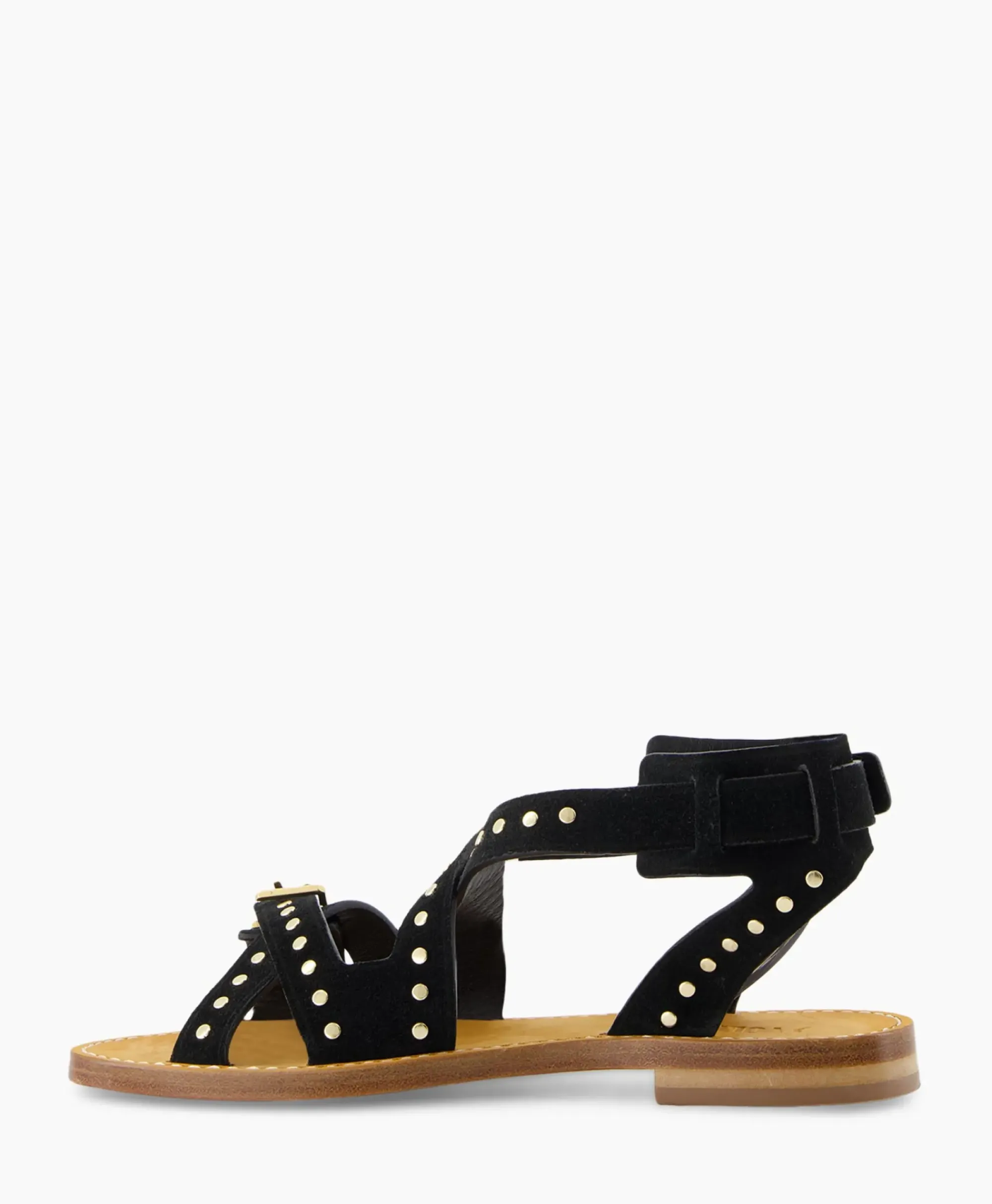 Sandalen^Zadig & Voltaire Zadig & Voltaire Sandaal Zonder Hak Cecilia Caprese Suede + Studs Zwart