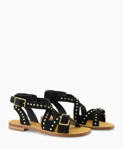 Sandalen^Zadig & Voltaire Zadig & Voltaire Sandaal Zonder Hak Cecilia Caprese Suede + Studs Zwart