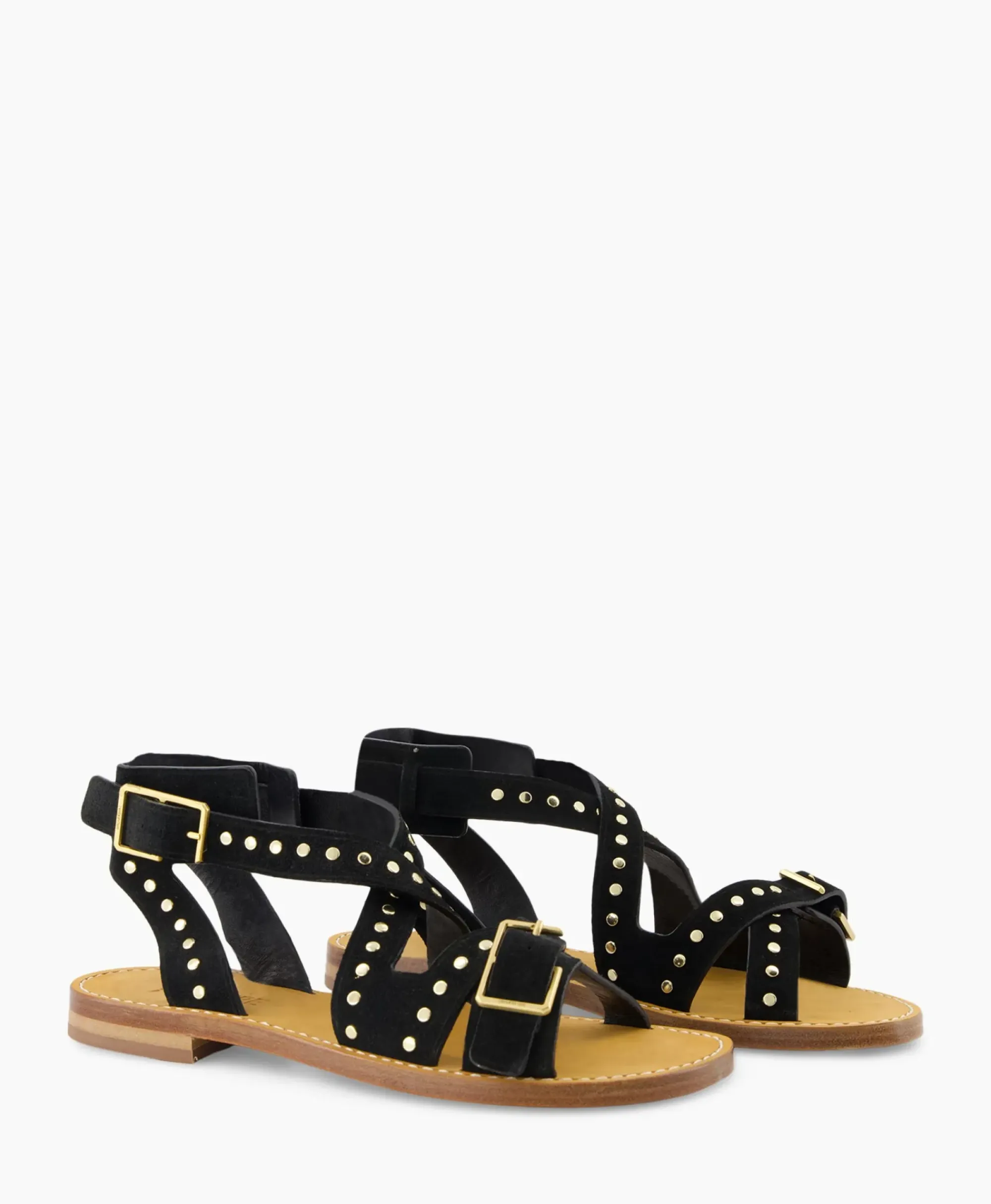 Sandalen^Zadig & Voltaire Zadig & Voltaire Sandaal Zonder Hak Cecilia Caprese Suede + Studs Zwart
