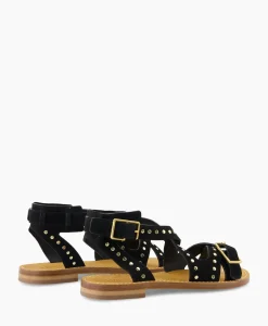 Sandalen^Zadig & Voltaire Zadig & Voltaire Sandaal Zonder Hak Cecilia Caprese Suede + Studs Zwart
