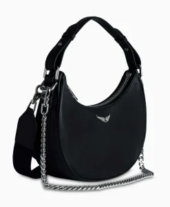 Tassen^Zadig & Voltaire Zadig & Voltaire Schouder / Hand Tas Moonrock Grained Leather Zwart