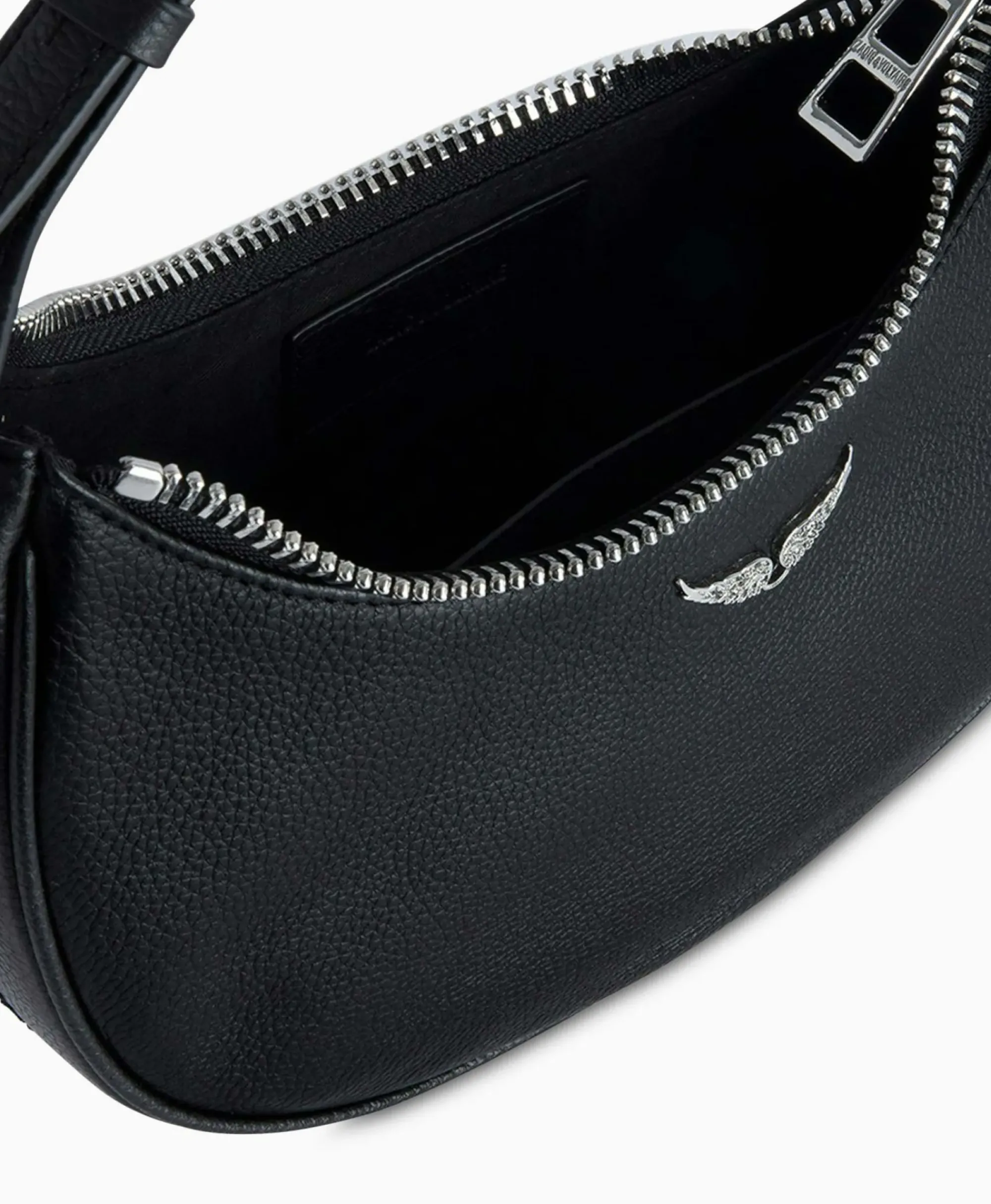 Tassen^Zadig & Voltaire Zadig & Voltaire Schouder / Hand Tas Moonrock Grained Leather Zwart