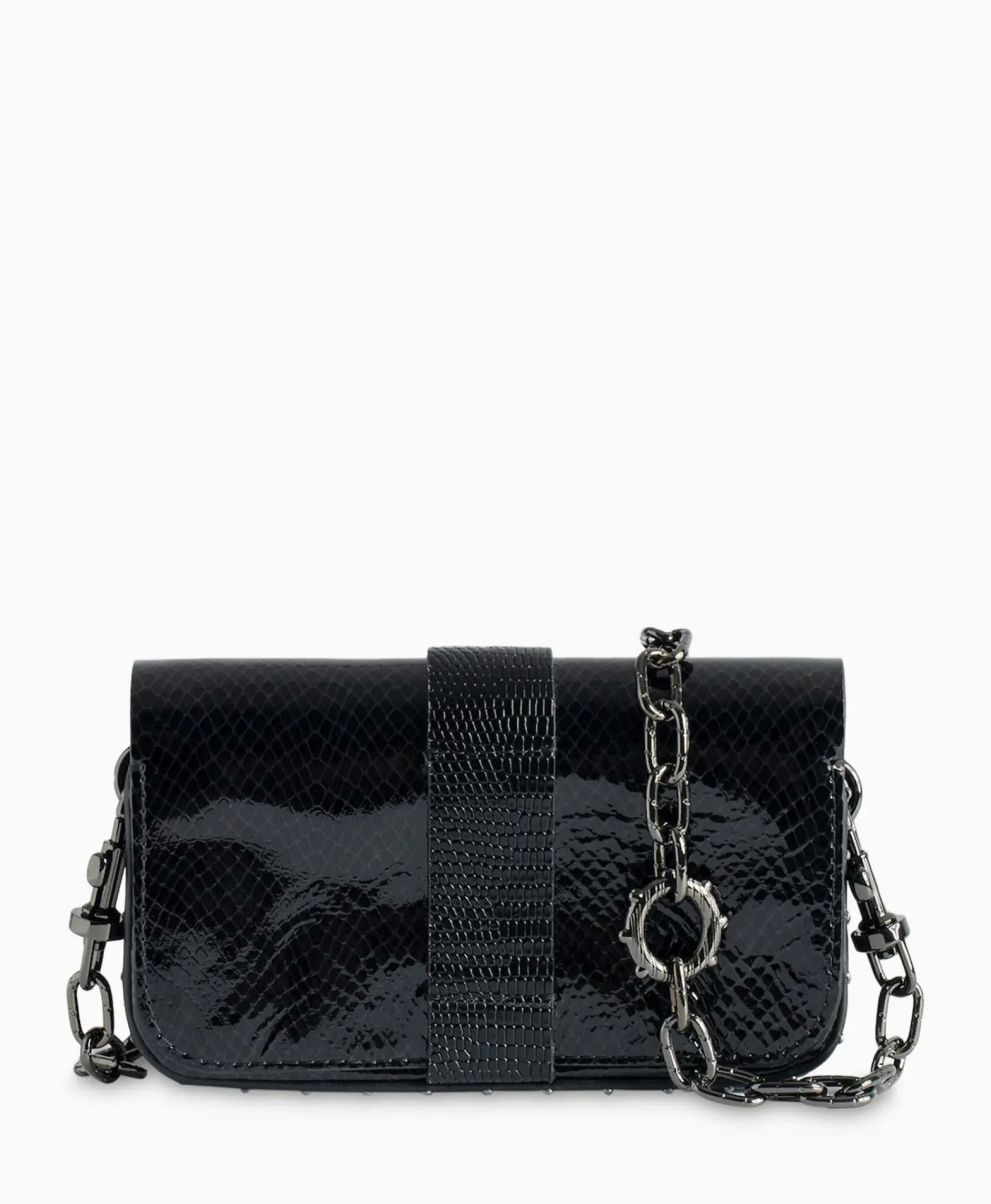 Tassen^Zadig & Voltaire Zadig & Voltaire Schouder / Hand Tas Kate Wallet Glossy Wild Emboss Zwart