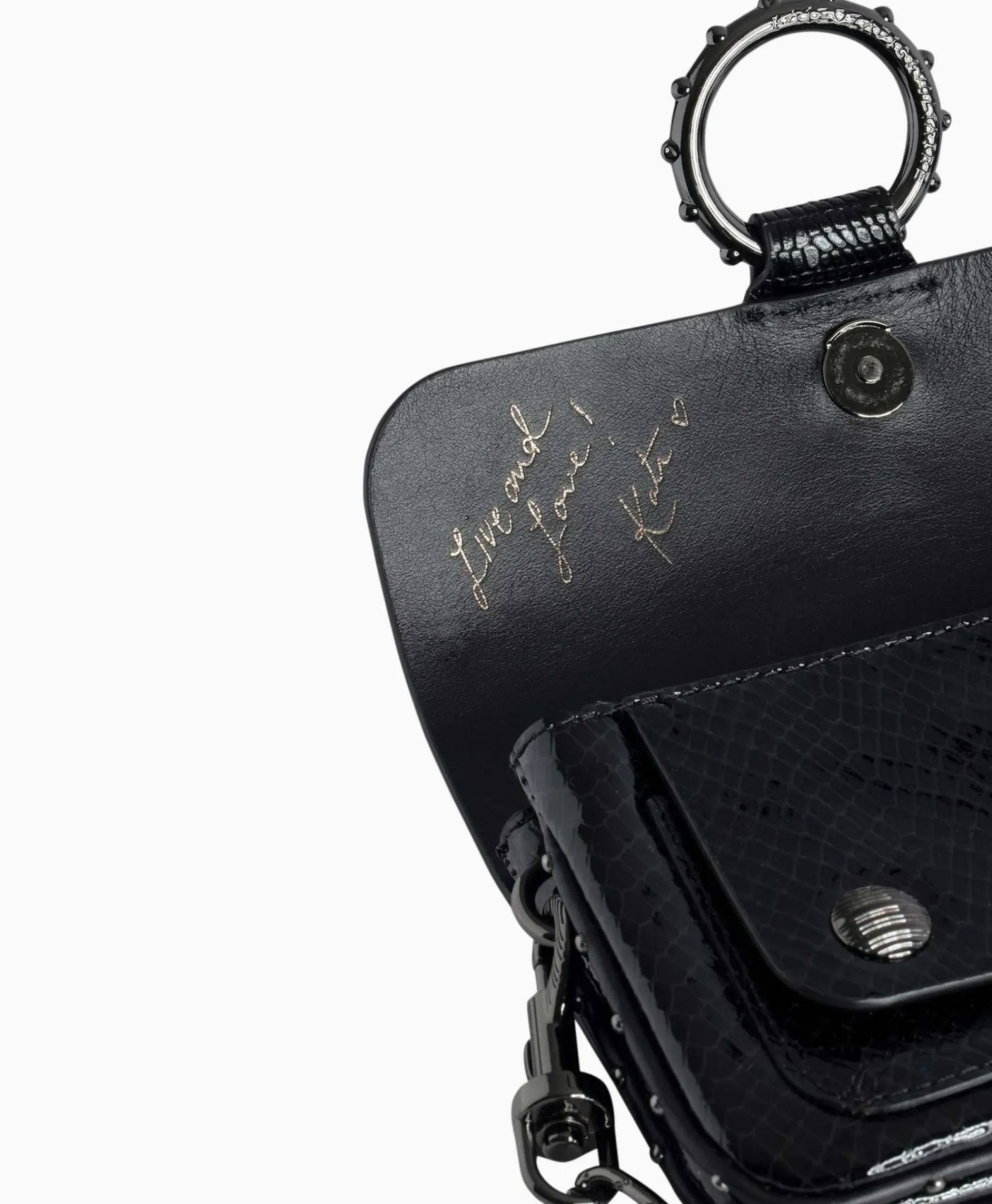 Tassen^Zadig & Voltaire Zadig & Voltaire Schouder / Hand Tas Kate Wallet Glossy Wild Emboss Zwart