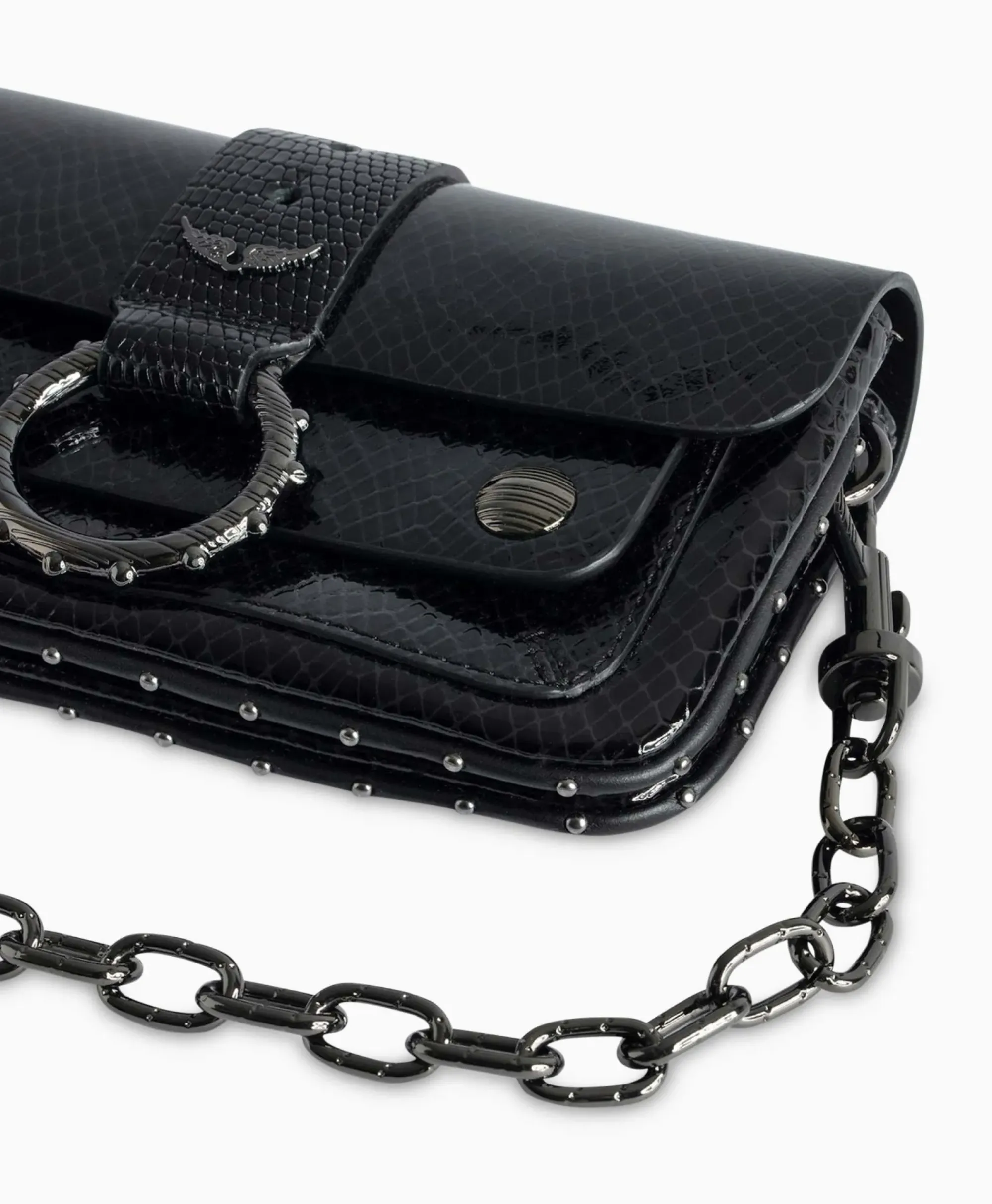 Tassen^Zadig & Voltaire Zadig & Voltaire Schouder / Hand Tas Kate Wallet Glossy Wild Emboss Zwart