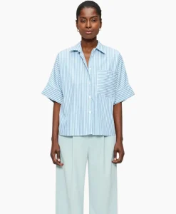 Blouses^Zenggi Blouse Stripe Boxy Licht Groen