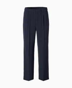 Broeken^Zenggi Chino Japanese Crepe Relaxed Donker Blauw