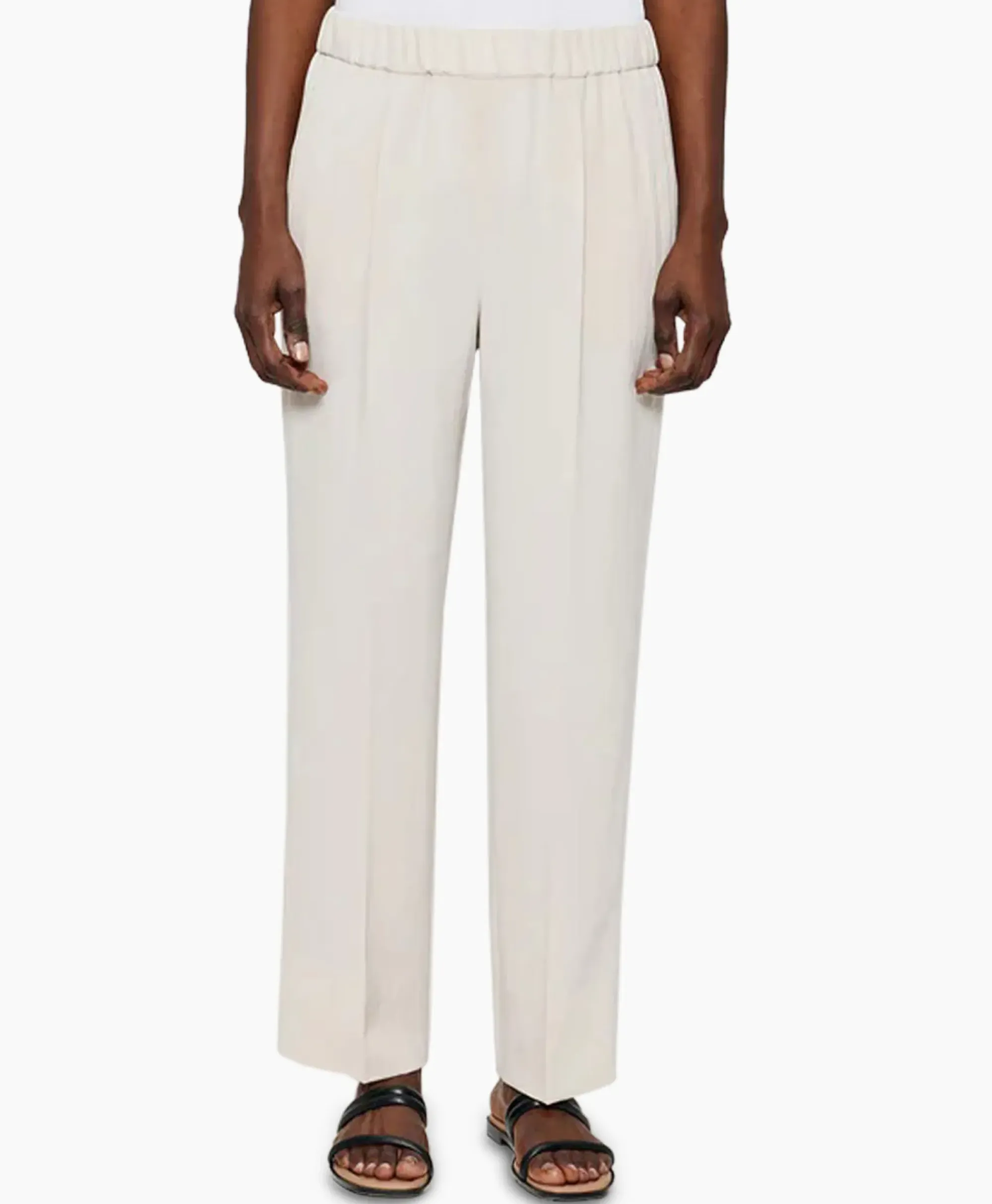 Broeken^Zenggi Chino Japanese Crepe Relaxed Off White
