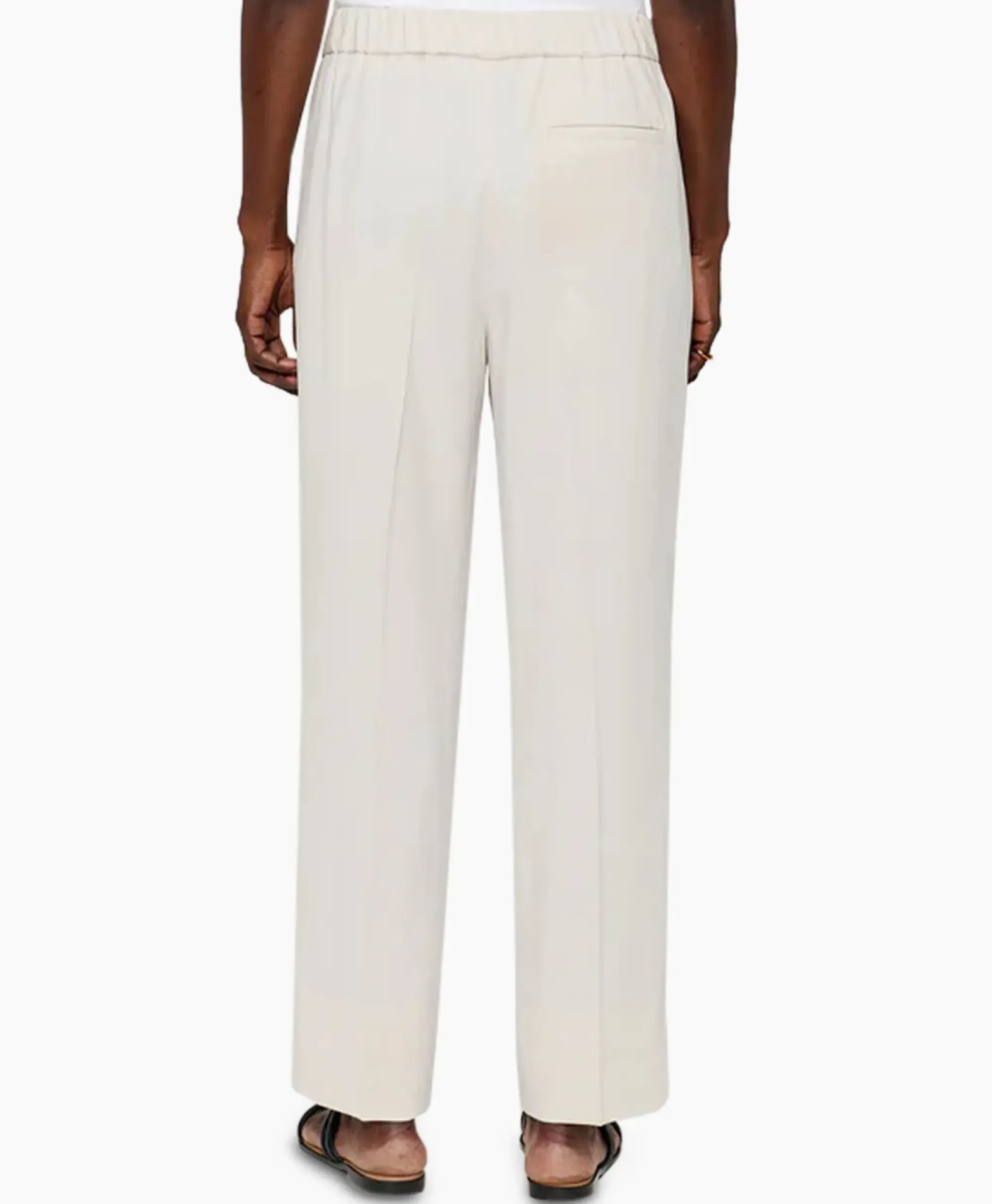 Broeken^Zenggi Chino Japanese Crepe Relaxed Off White