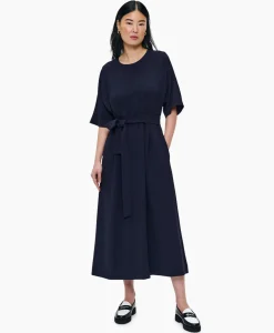 Jurken^Zenggi Maxi Jurk Flowy Waisted Donker Blauw
