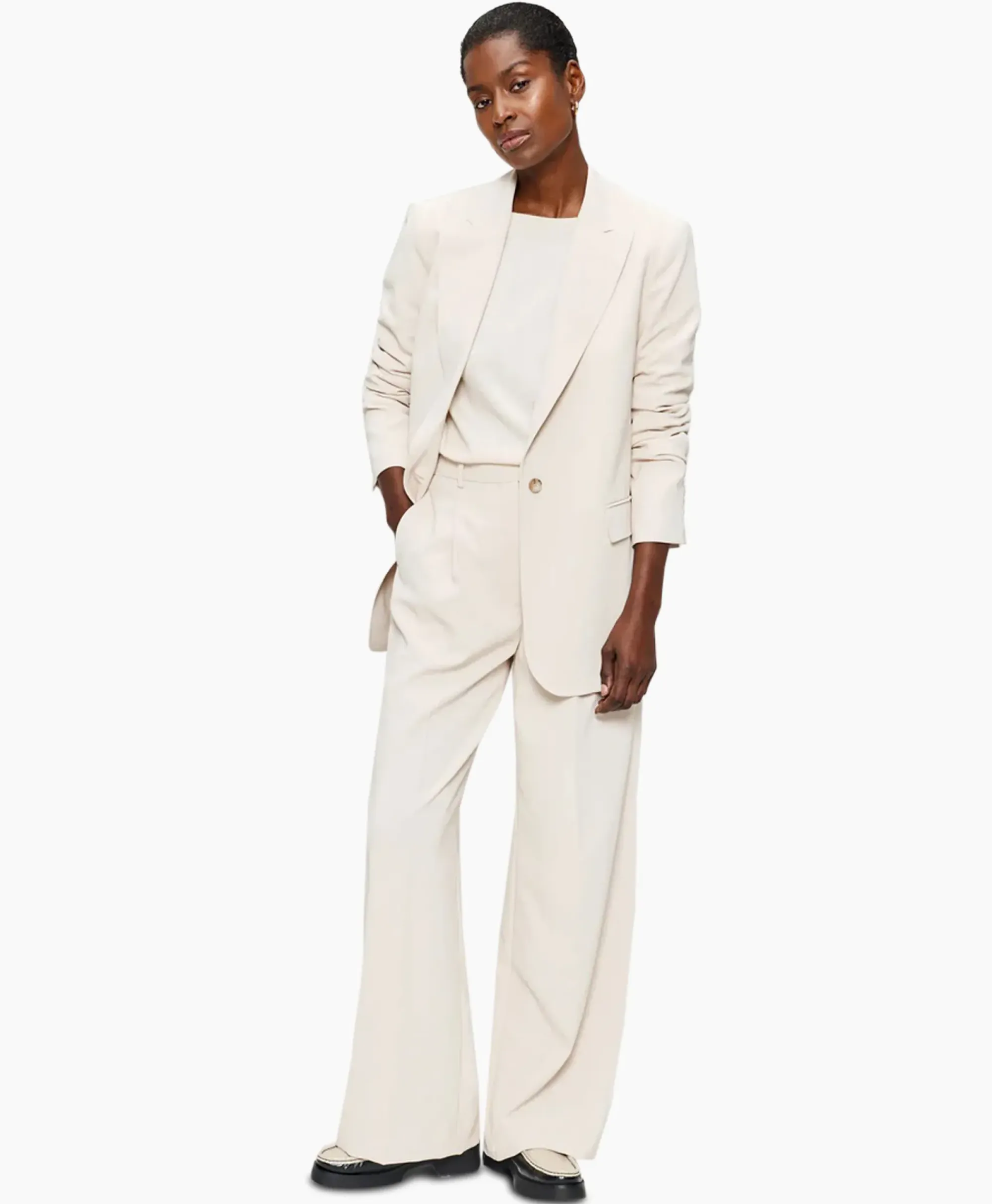 Broeken^Zenggi Pantalon Cool Panama Off White