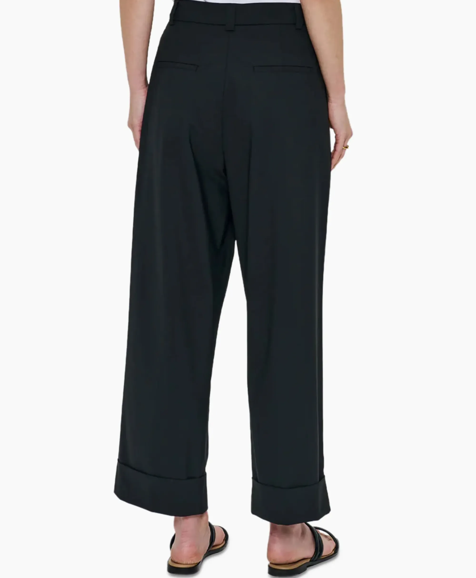 Broeken^Zenggi Pantalon Tropical Wool Straight Zwart