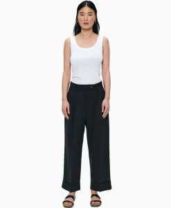 Broeken^Zenggi Pantalon Tropical Wool Straight Zwart