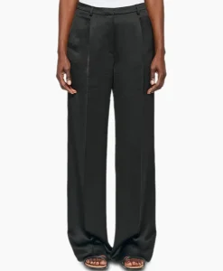 Broeken^Zenggi Pantalon Wide Leg Satin Zwart