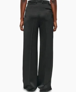 Broeken^Zenggi Pantalon Wide Leg Satin Zwart