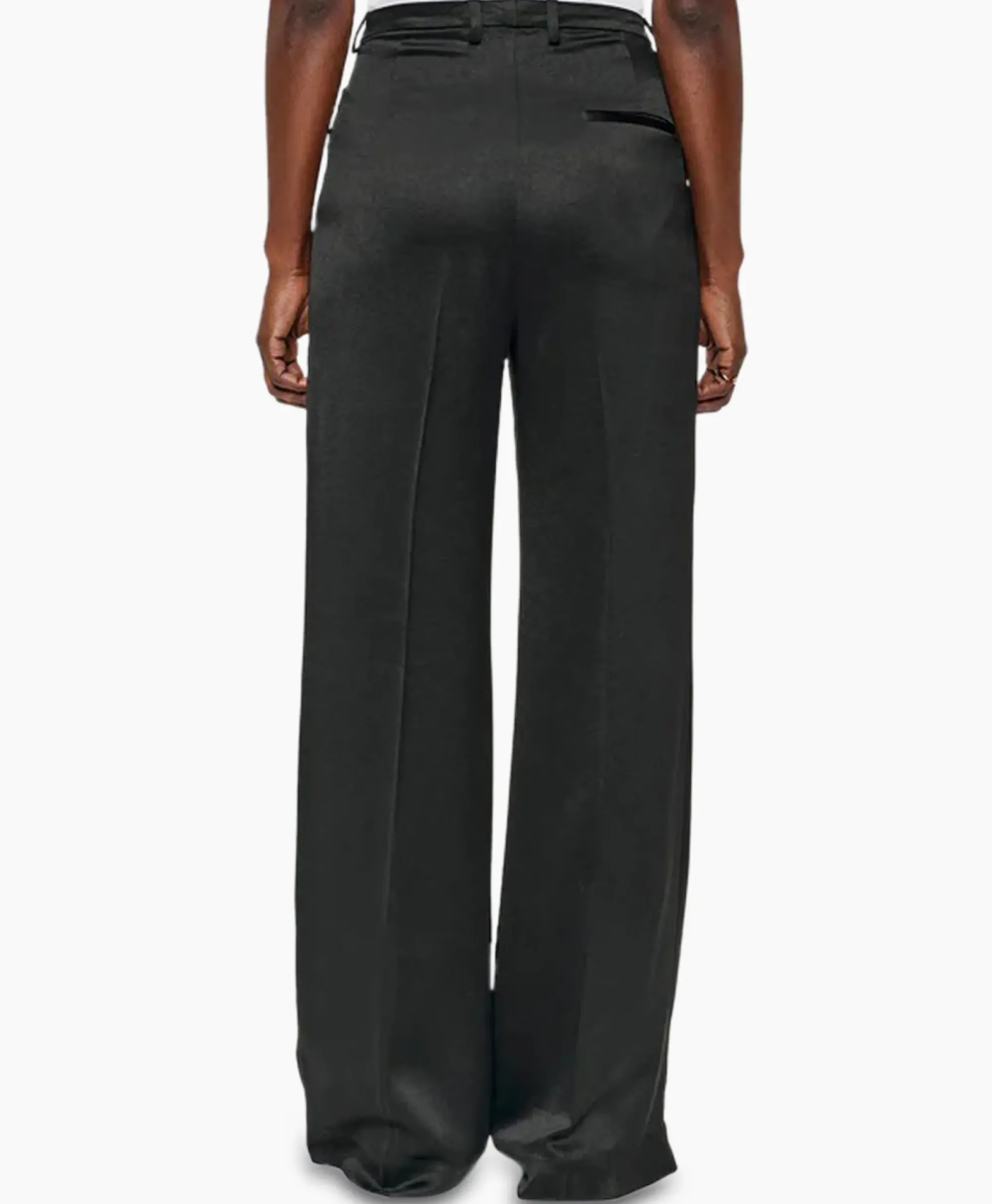 Broeken^Zenggi Pantalon Wide Leg Satin Zwart
