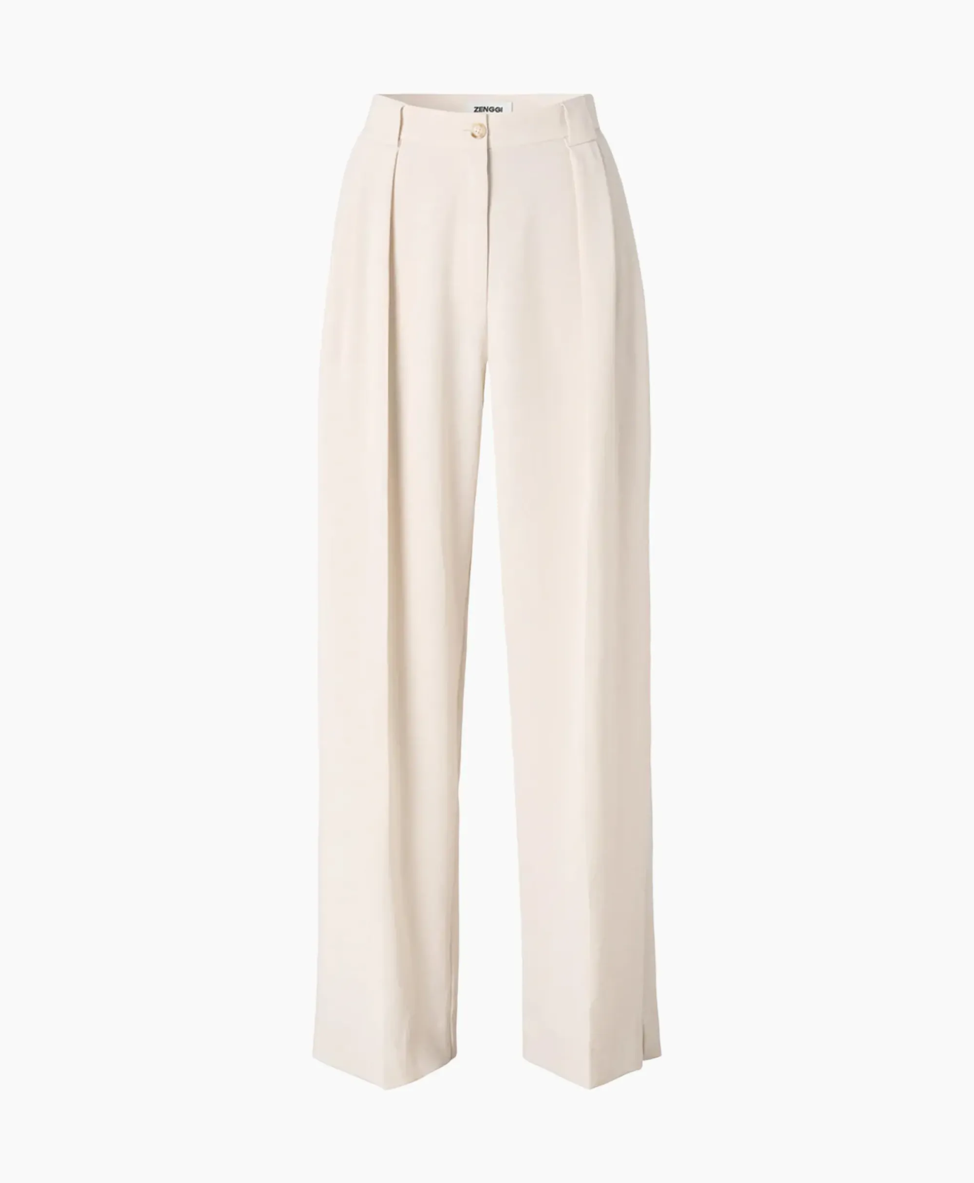 Broeken^Zenggi Pantalon Wide Pleated Off White
