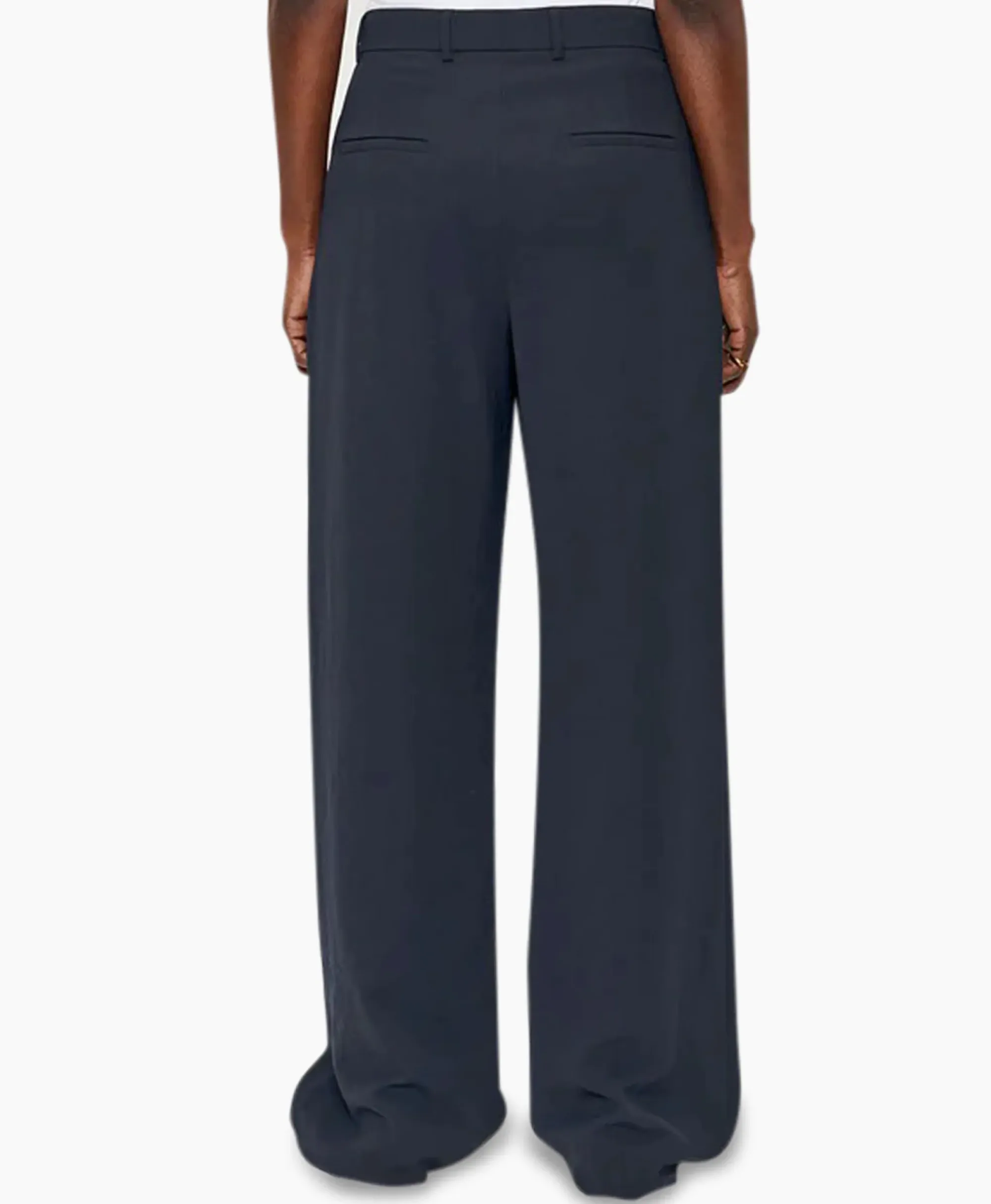 Broeken^Zenggi Pantalon Wide Pleated Donker Blauw