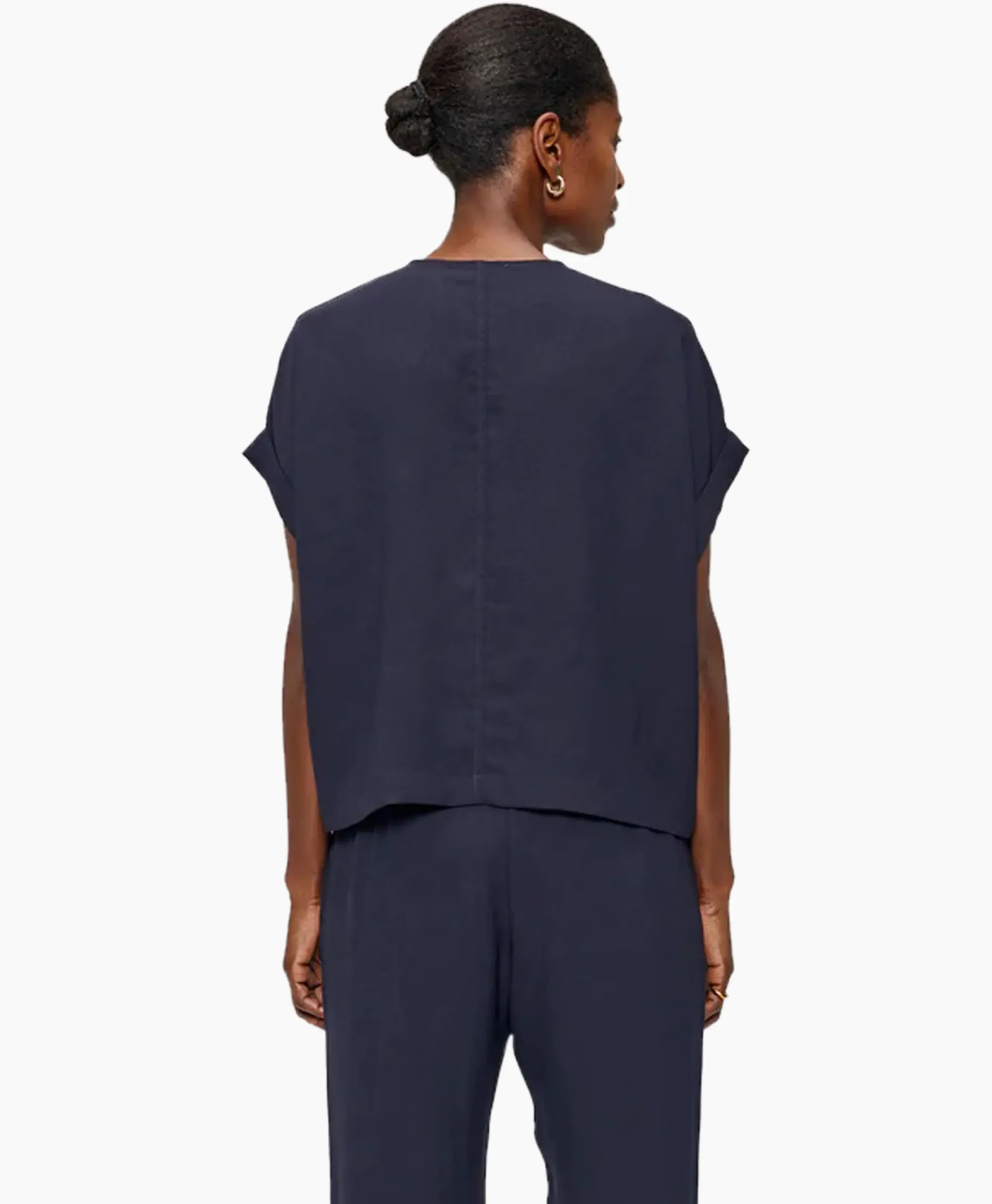 T-Shirts & Tops^Zenggi Top Fluid V-Neck Donker Blauw