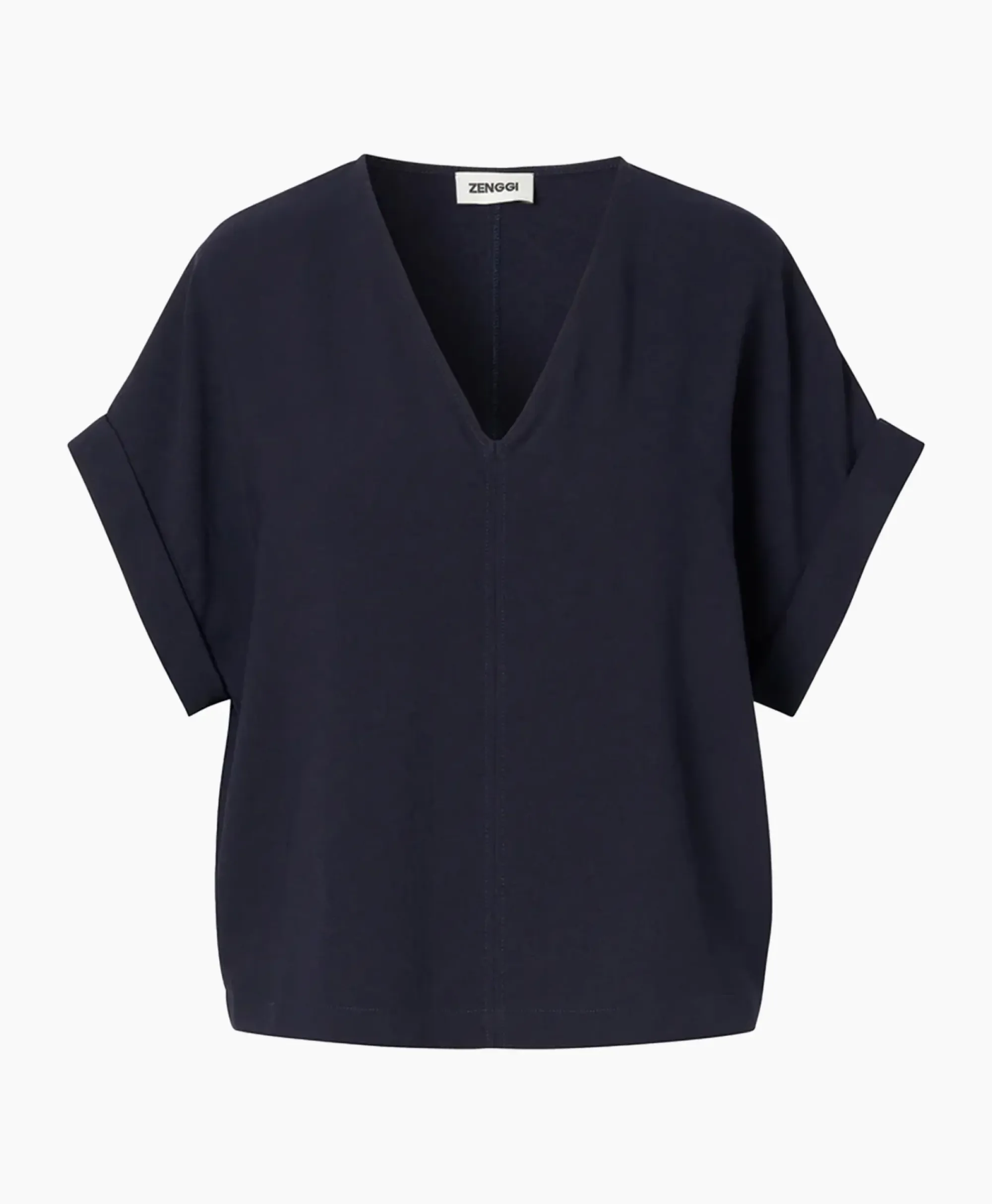 T-Shirts & Tops^Zenggi Top Fluid V-Neck Donker Blauw