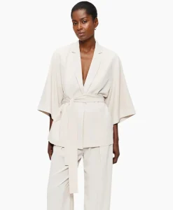 Vesten^Zenggi Vest Japanse Crepe Kimono Off White