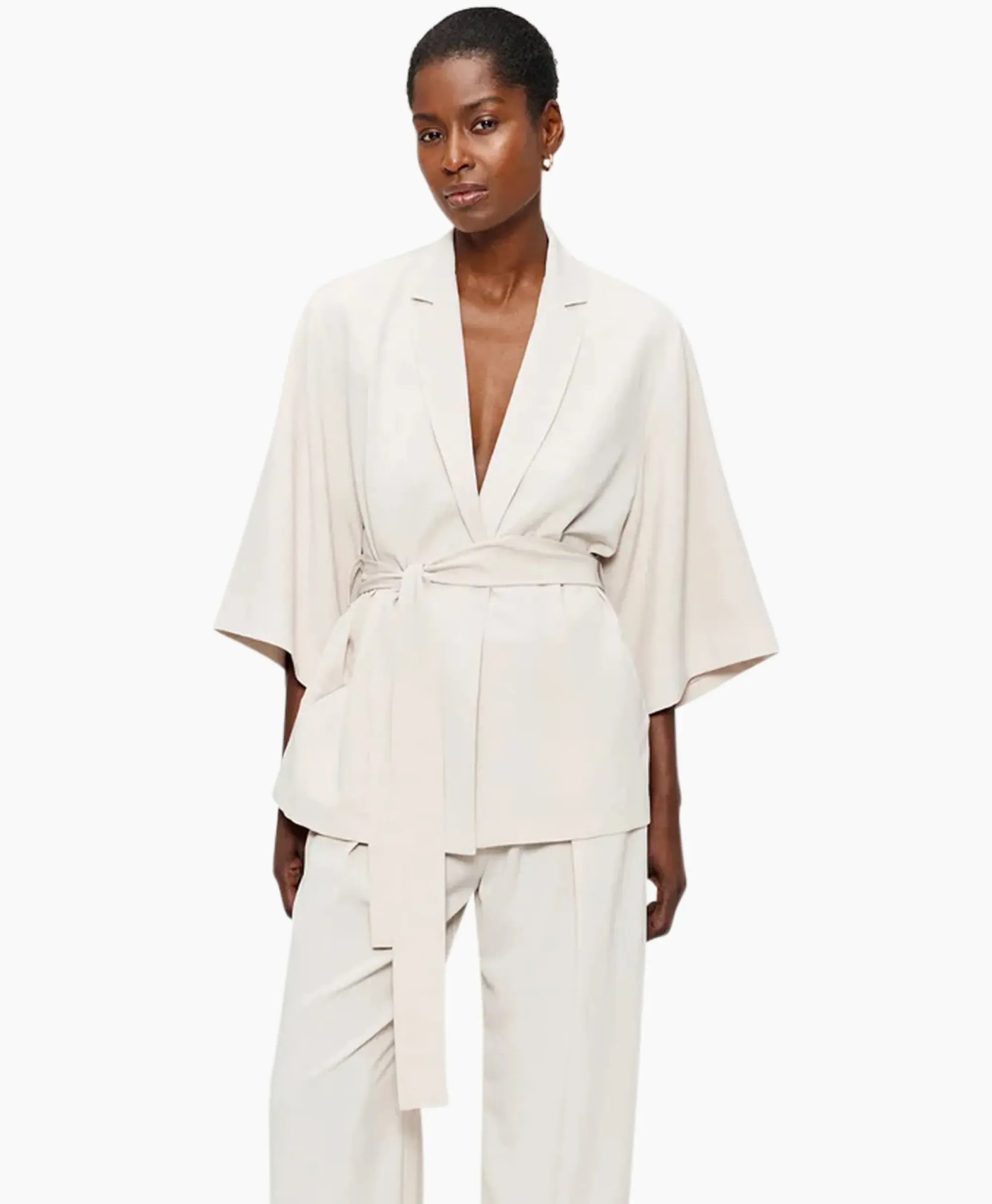 Vesten^Zenggi Vest Japanse Crepe Kimono Off White