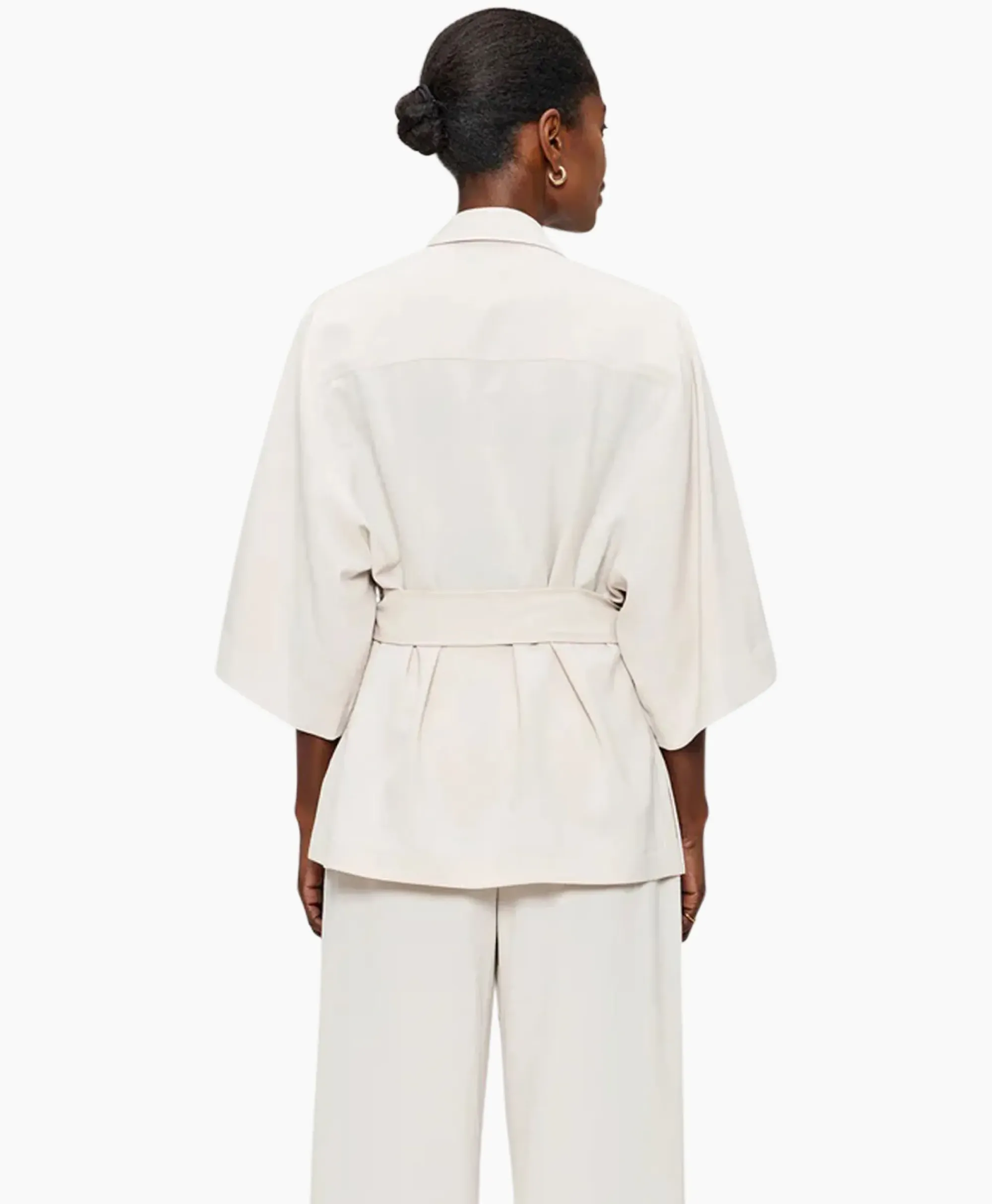 Vesten^Zenggi Vest Japanse Crepe Kimono Off White