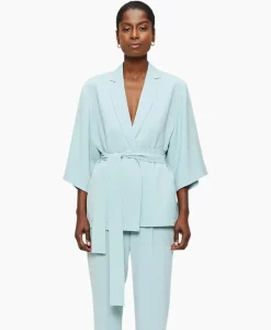Vesten^Zenggi Vest Japanse Crepe Kimono Licht Groen