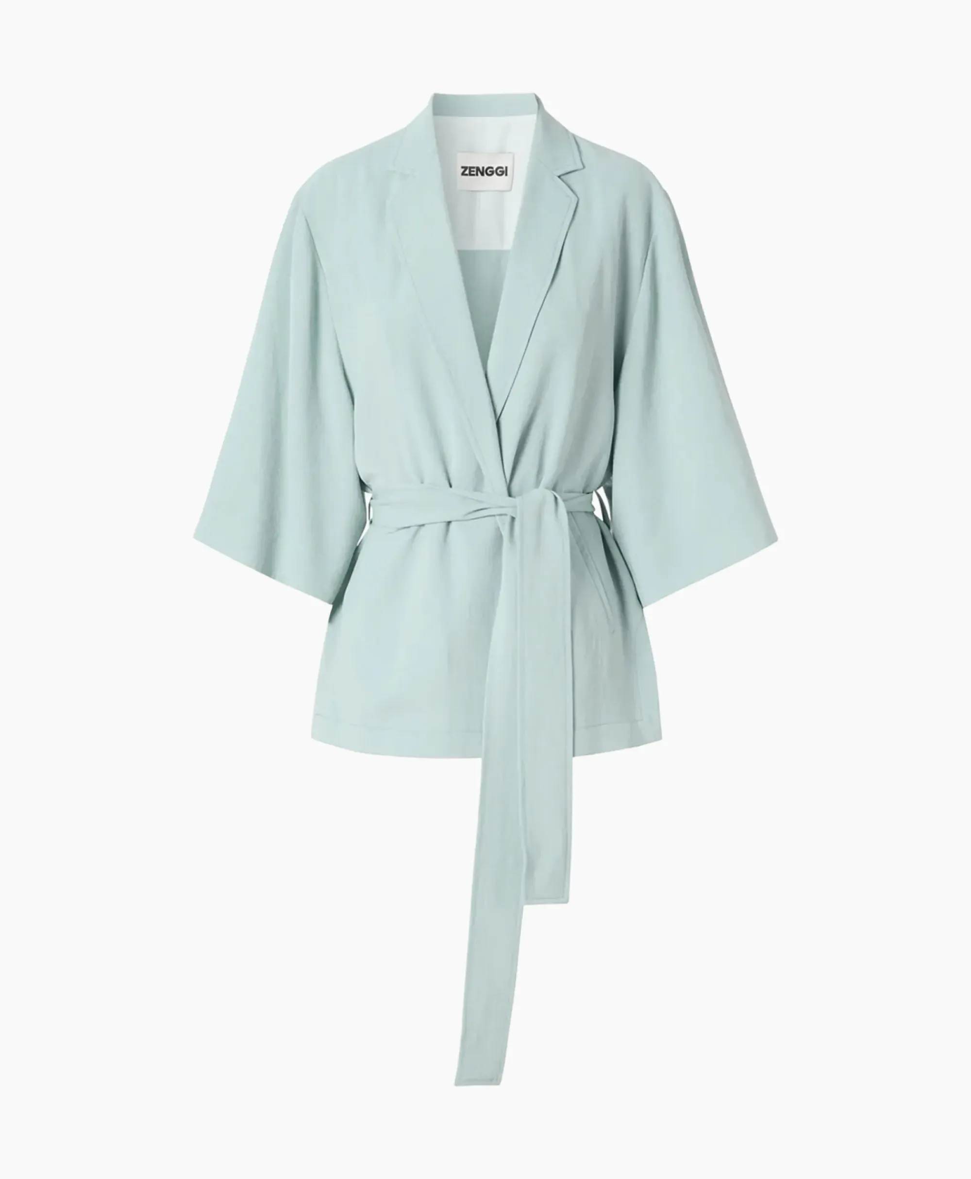 Vesten^Zenggi Vest Japanse Crepe Kimono Licht Groen